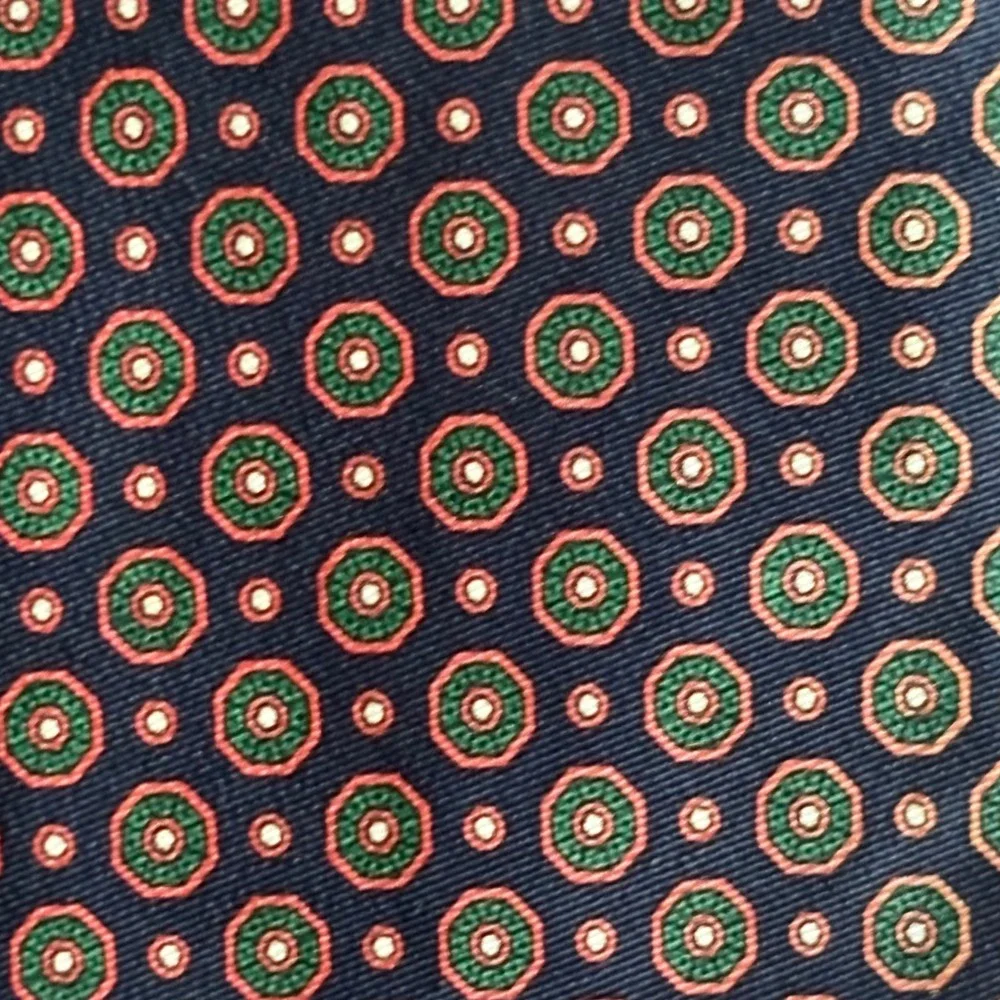 Two - Vintage Brooks Brothers Makers Silk Ties | Medallion Red Navy | USA